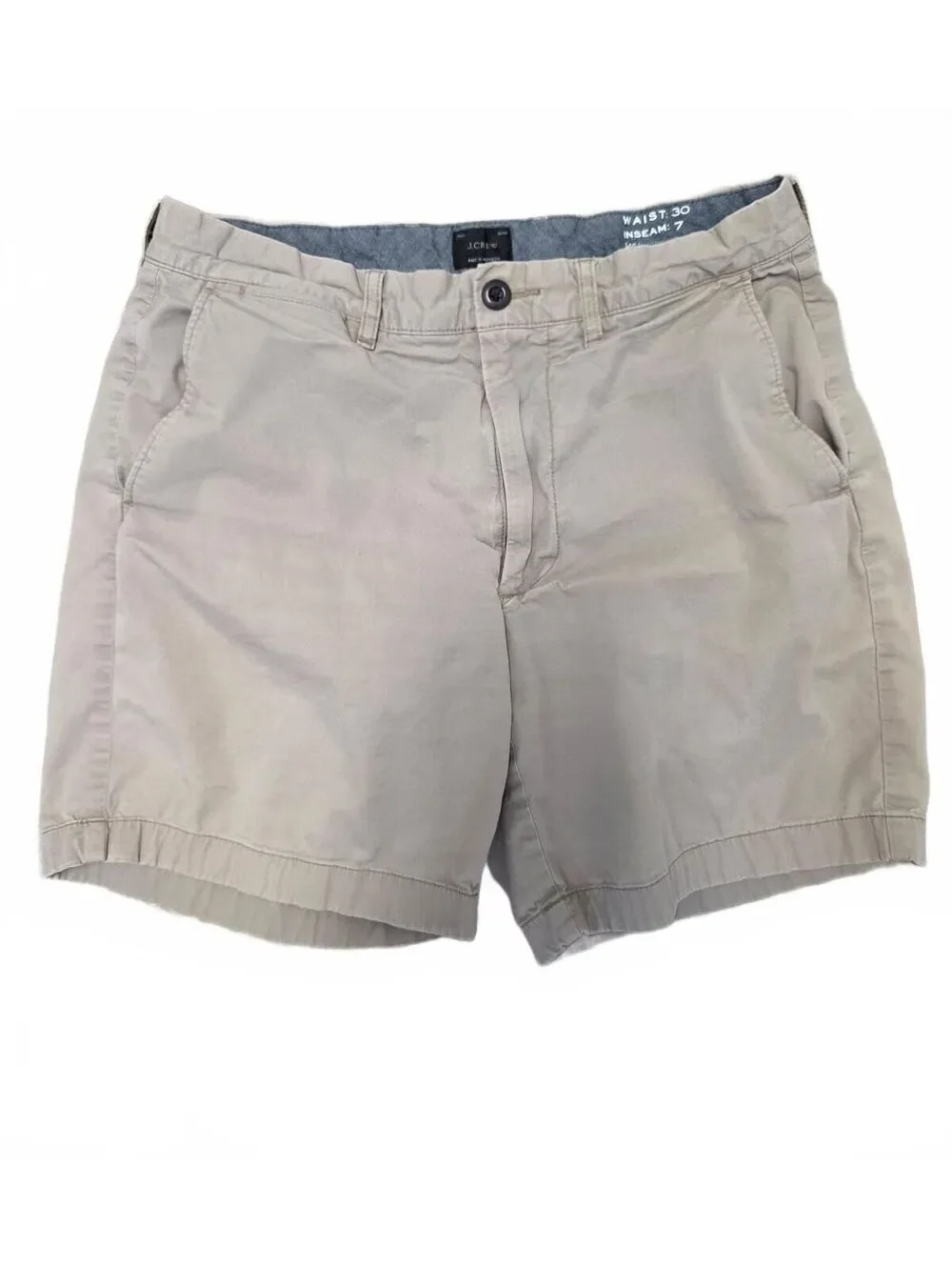 J.Crew men's khaki chino shorts size 30 Preppy Casual flat front tan  school